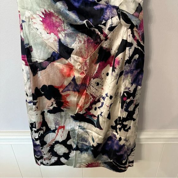 Suzy Chin for Maggy Boutique Women’s Sleeveless Multicolored Silk Dress Sz 4 GUC - Picture 4 of 11